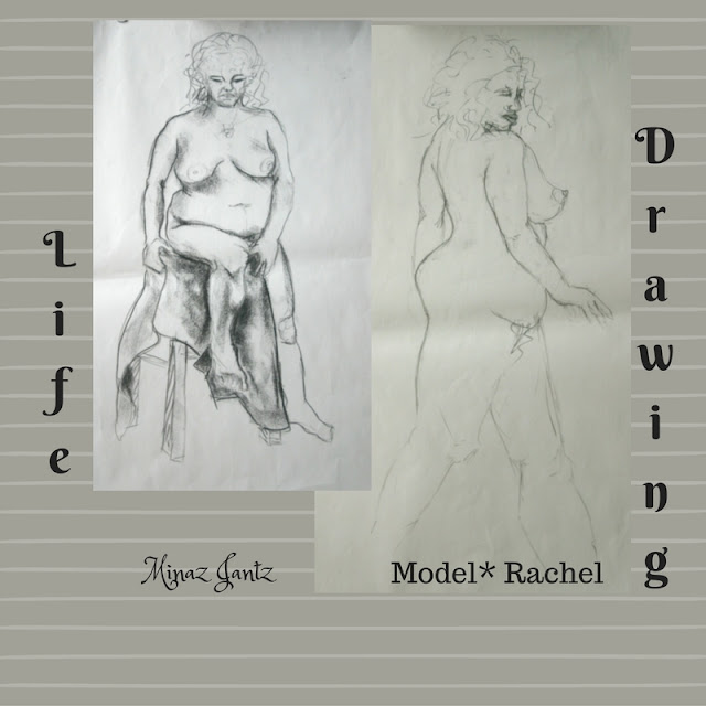 Nude Drawings by Minaz Jantz. Model Rachel