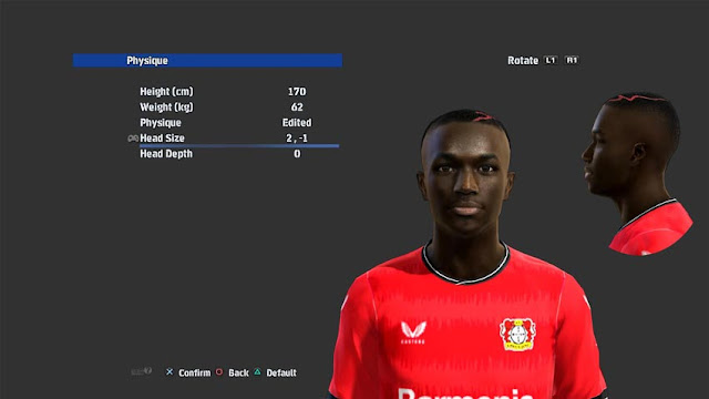 Moussa Diaby Face For PES 2013