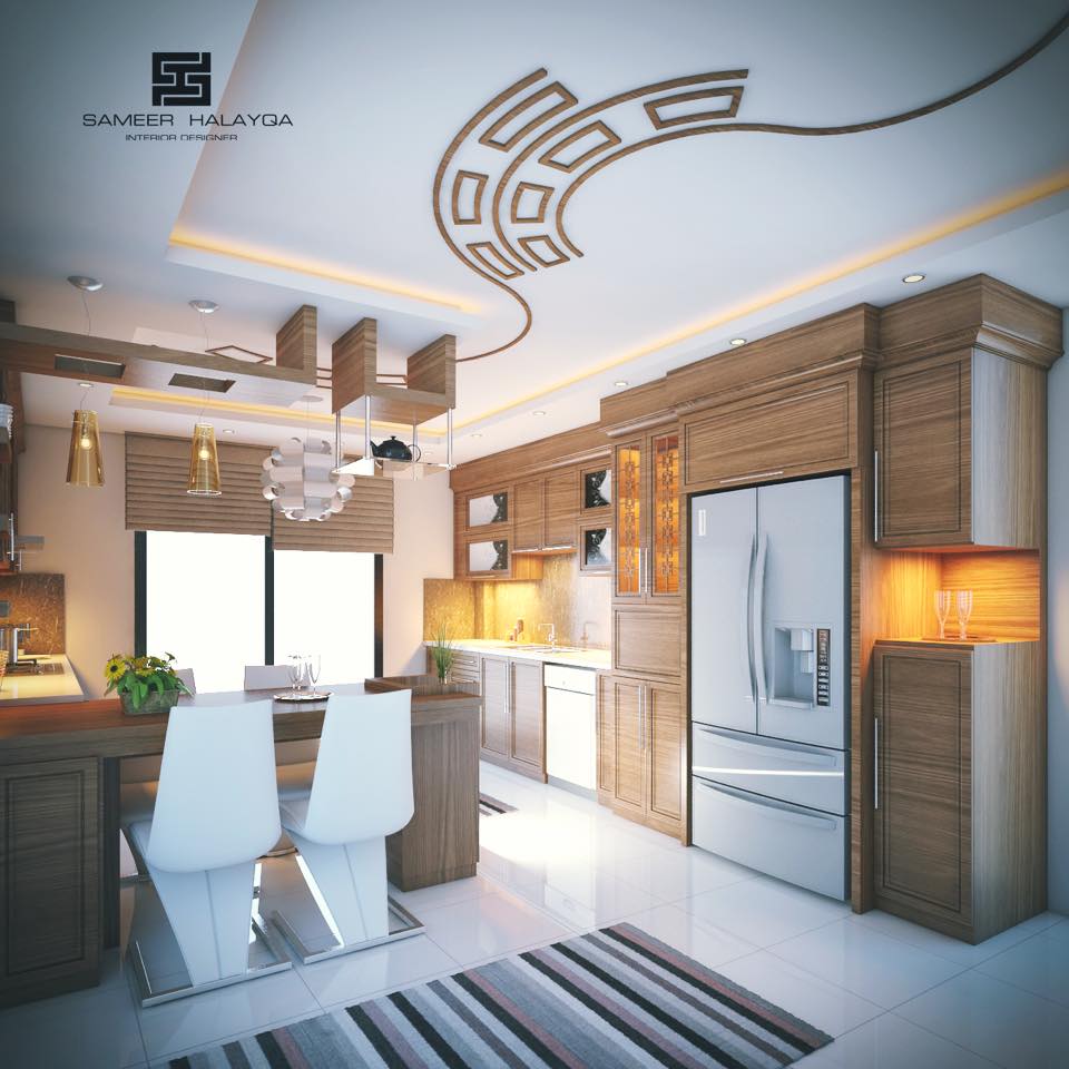 25 Kitchen Decorating Ideas With False Ceiling & lights ...