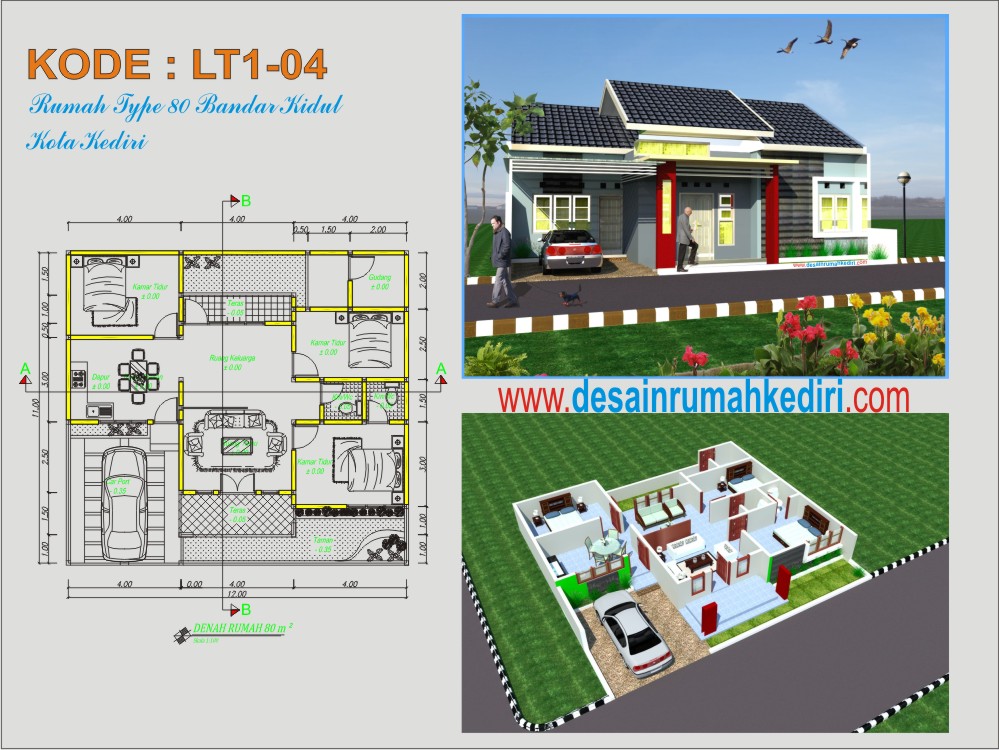 LT1 04 Rumah  Minimalis 1  Lantai  Bandar Kidul Kota Kediri 