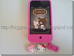 Iphone 4-4s Rubber case with 3 interchangeable touch button - pink case