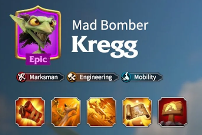 Kỹ năng của anh hùng Kregg: