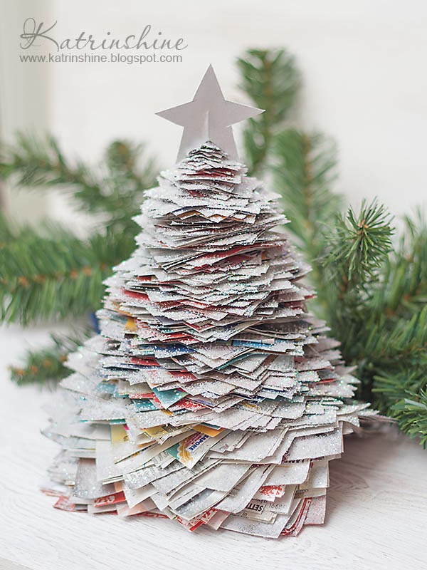 Katrinshine Recycled  paper Christmas  tree  DIY 