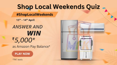 Amazon Shop Local Quiz Answers Win Rs 5000