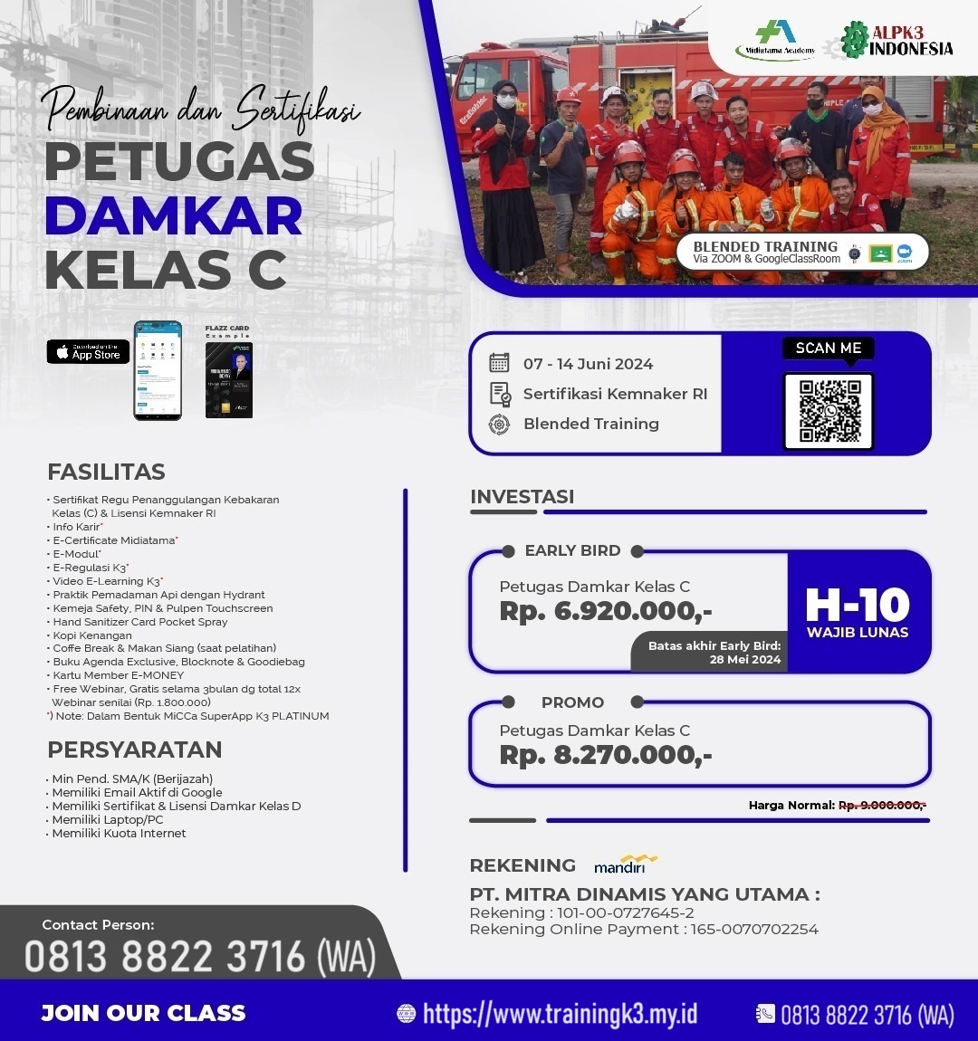 Training Petugas Damkar kelas C tgl. 7-14 Juni 2024