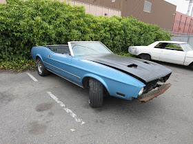 1973 Mustang before work started to repair body & repaint.