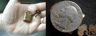 Tiny Antique Brass Yale Y&T Padlock