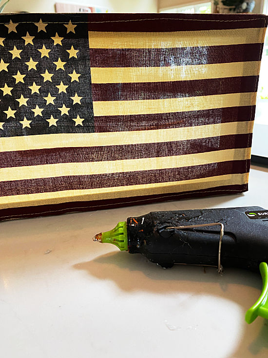 American flag and glue gun