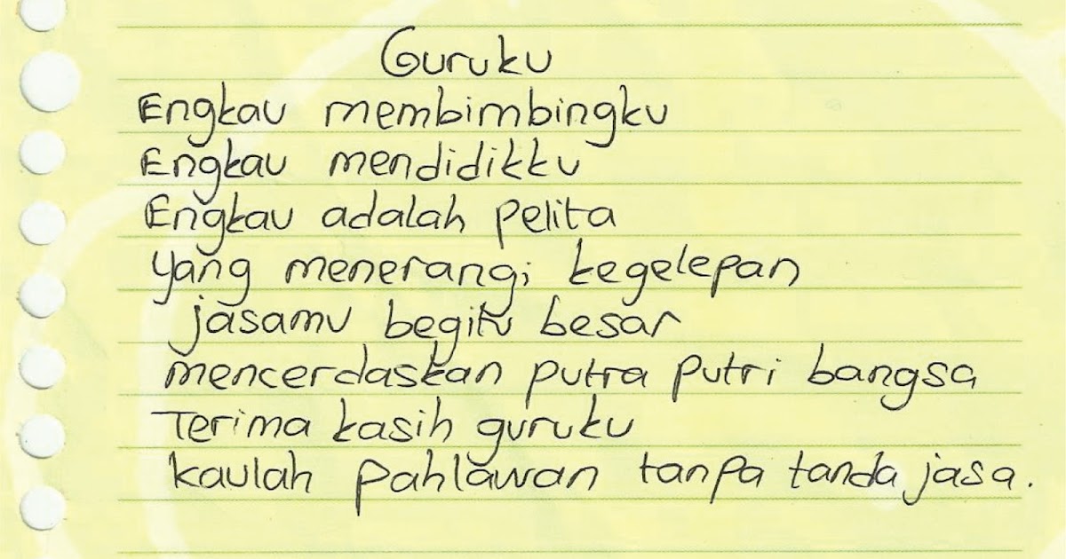  Puisi  Buat Guru  Tercinta Kata Kata  Puisi  Terbaru 2019 