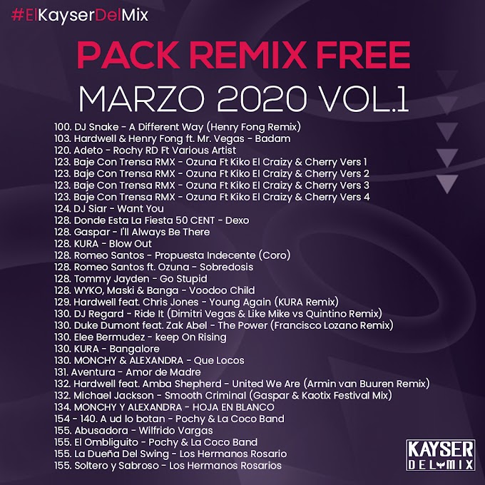 ✅ PACK REMIX FREE VOL.1 | Marzo 2020 (Descarga GRATIS)