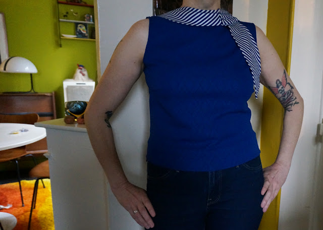 60s sleeveless top double knit fabric 1960s 