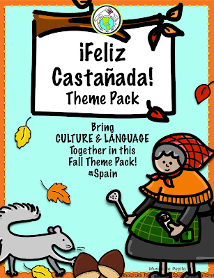 Feliz Castañada Spanish Theme Pack for Class