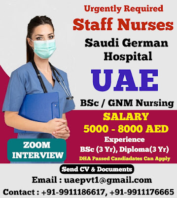 Urgently Required Staff Nurses for Saudi German Hospital UAE