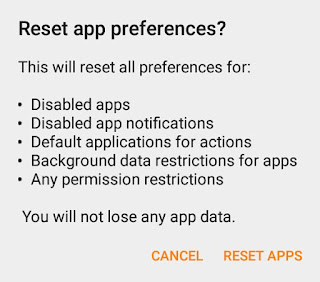 Allow Permission to Reset All Preferences