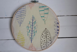 Obrazki z tkaniny DIY dekoracja ścienna z tamborka zrób to sam
