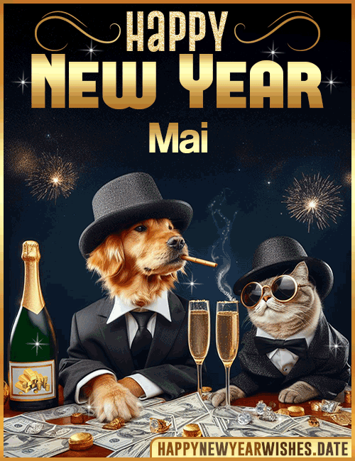 Happy New Year wishes gif Mai