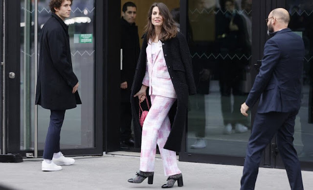 Charlotte Casiraghi wore a pink pantsuit from Spring Summer 2023 Ready-to-Wear collection of Chanel