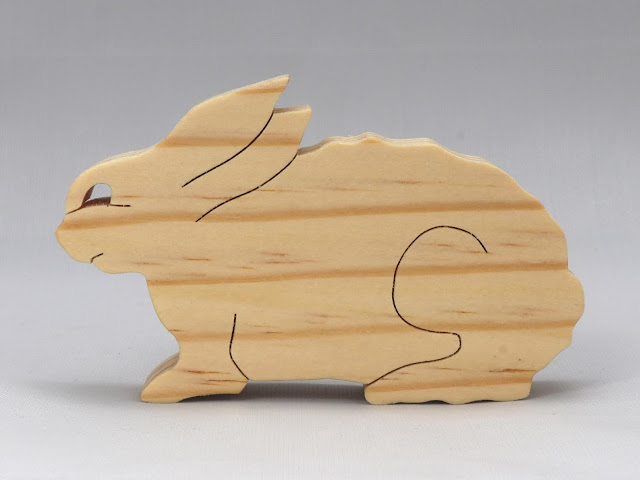 Handmade Small Wood Toy Bunny Rabbit - Mini Animal