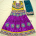 Embroidered Kids Pavada in Purple