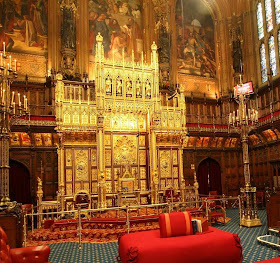 Sala dos Lords, trono da rainha, Pugin
