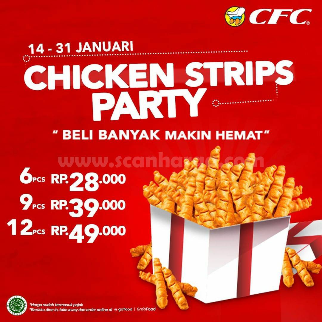 CFC Promo Chicken Strips Party harga spesial 6 pcs hanya Rp 28.000