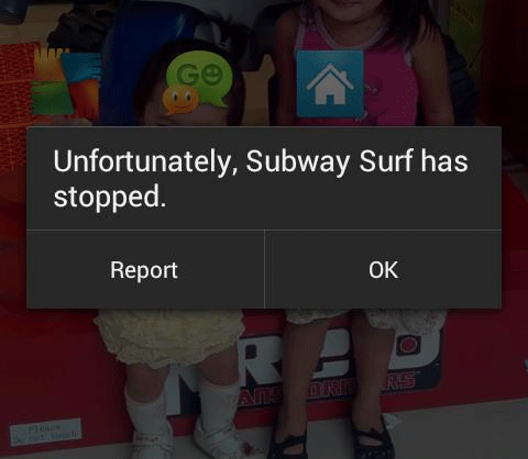 ... error message unfortunately app has stopped sometimes this error