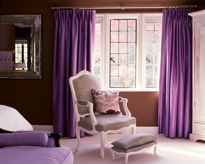interior design bedroom purple color