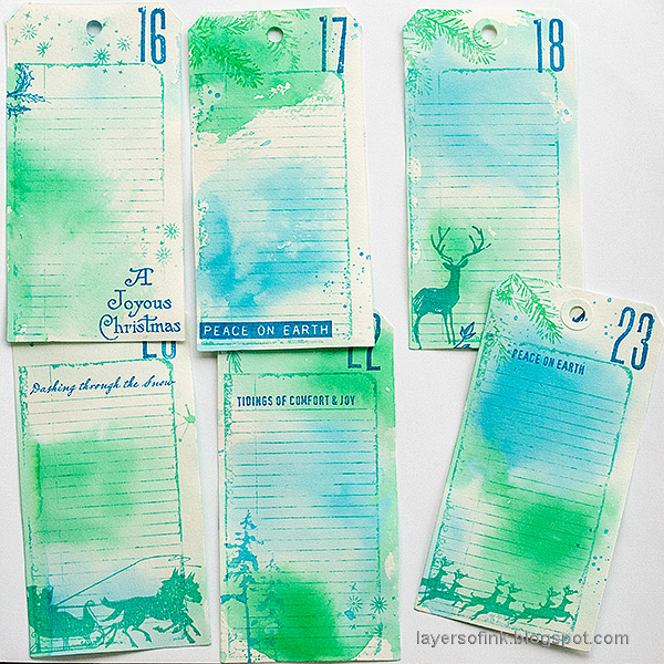 Layers of ink - December Countdown Calendar by Anna-Karin Evaldsson. Christmas tags.