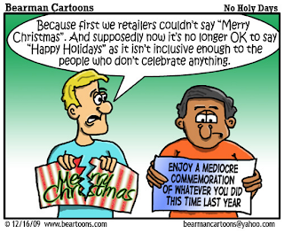 image: cartoon by Bearman Cartoons, "No Holy Days"