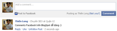 Chèn comment Facebook vào Blogspt