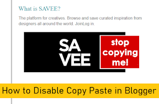 Disable Copy Paste in Blogger blog