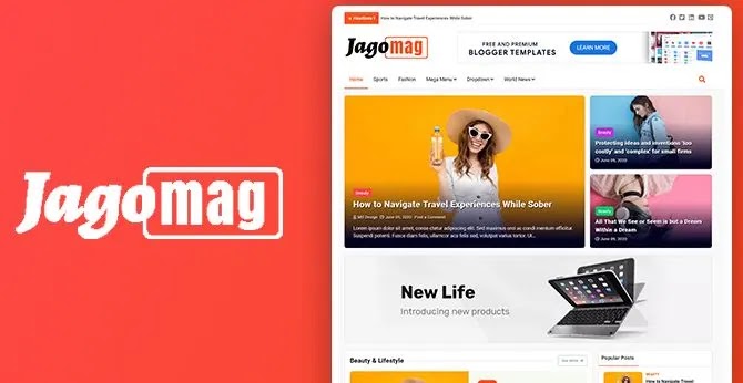 Jagomag – Best Magazine Blogger Template for Blogspot Website