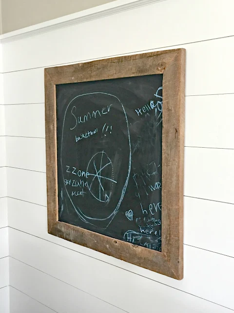 chalkboard with barnwood