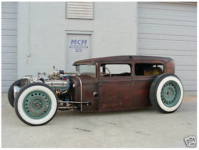 This Rat Rod model A sedan named Rod Zombie sold recently for 25000