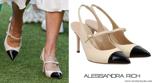 Kate Middleton wore Alessandra Rich Contrasting Toe Slingback Pumps