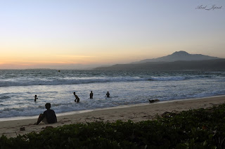 Indonesia beach. pantai krui pesisir barat. labuhan jukung beach