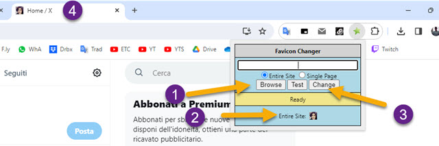 cambiare favicon su Chrome