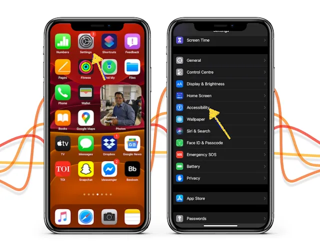 استخدم iPhone Back اضغط على عناصر التحكم المخصصة في iOS 14