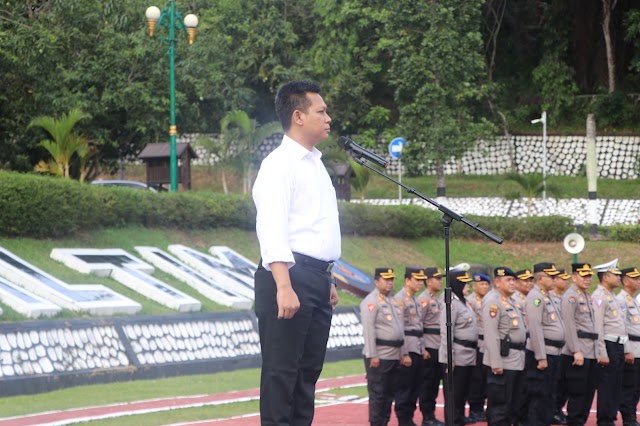 Apel Konsolidasi Satgas OPS Mantap Brata di Lapangan Mapolda Kaltim