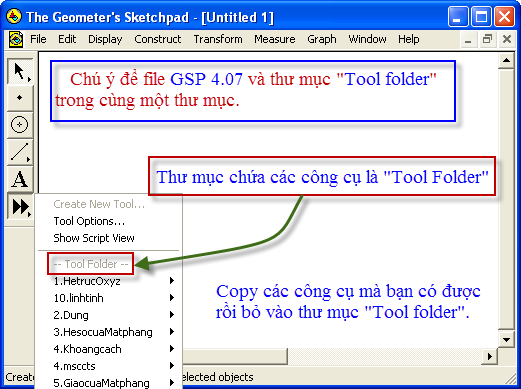 copy công cụ vào Tool folder