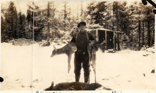 Mike Putnam hunting in Griswold, ME, 1919