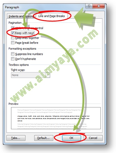 Ketika anda mengetik dokumen laporan di Microsoft Word anda tentu  menjaga tampilan dokume Ahli Matematika Cara Membuat Sub Judul Mengikuti Tulisan/Paragraf Berikutnya