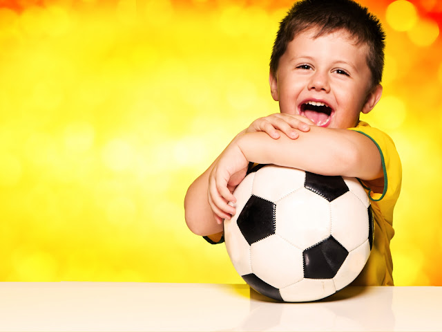 Sweet Brazilian Football Fan With Ball HD Desktop Wallpaper