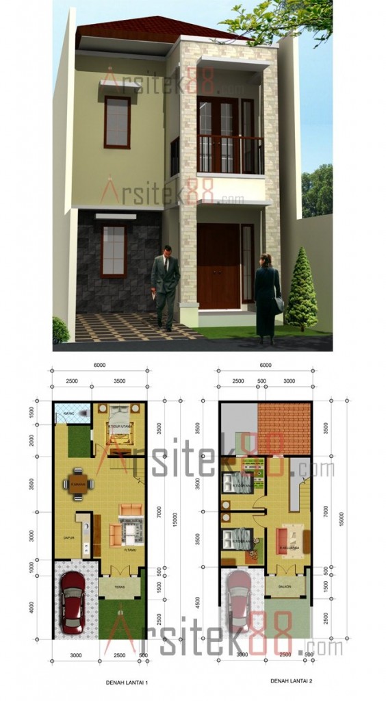 NEW DENAH RUMAH  LEBAR TANAH 6 METER