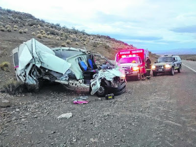 Dos heridos en impresionante choque a 20 km de Chos Malal