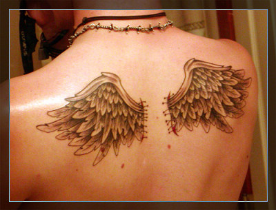 wings tattoo. angels wings tattoos. stars,