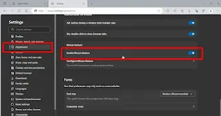 Mengaktifkan Mouse Gesture