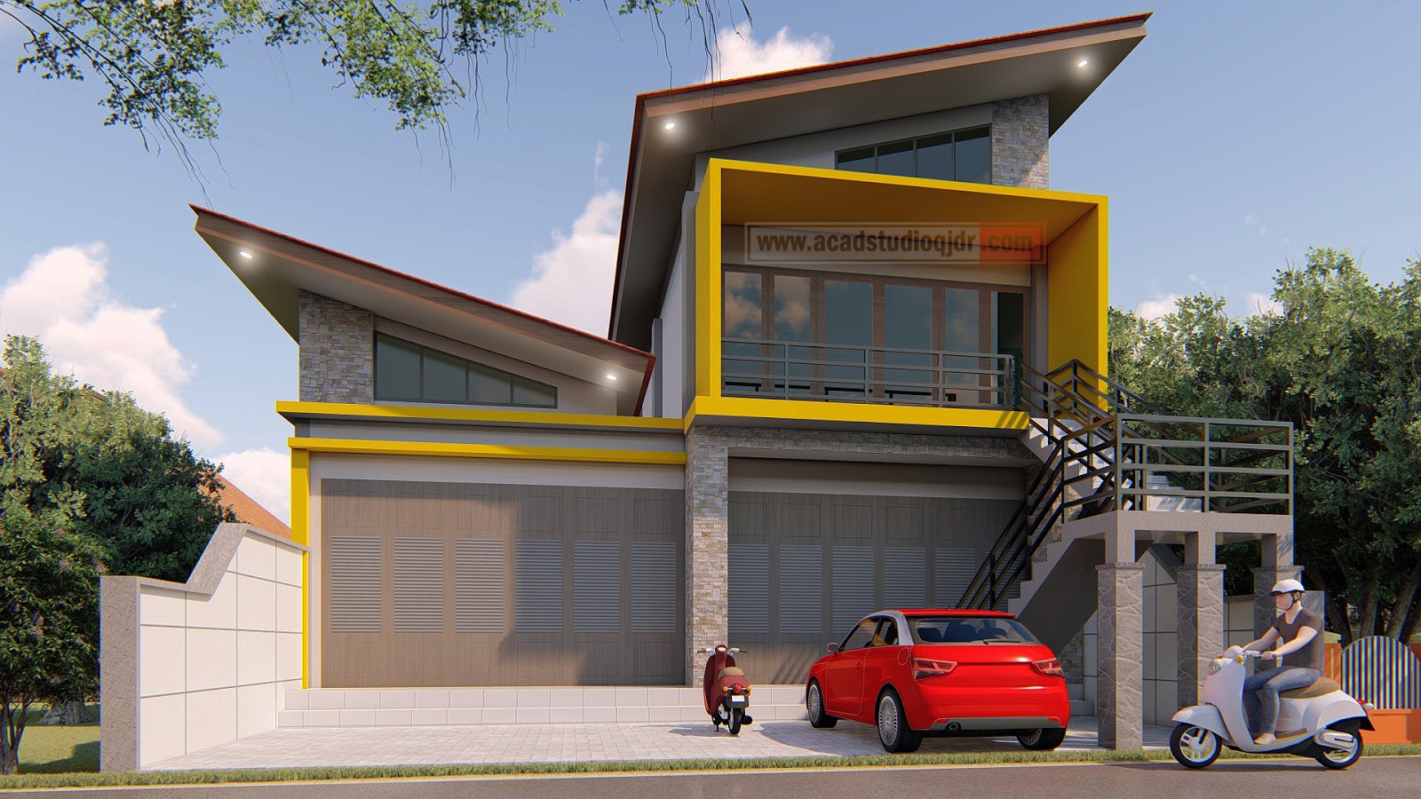 Desain Gudang Modern Kontemporer Ibu Ola Jasa Desain Rumah