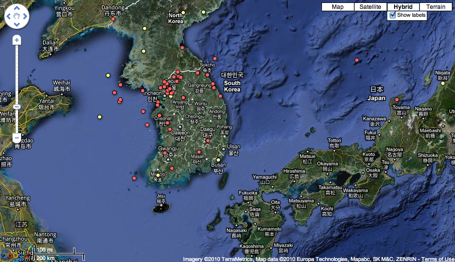 south korea and north korea map. North Korea and South