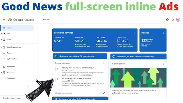 AdSense full-screen inline ads Update 2021